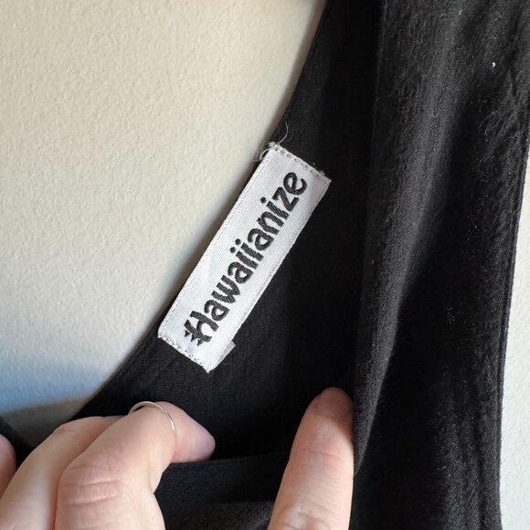 Hawaiianize MOOREA Cotton Dress Black Size Medium - Picture 5 of 9